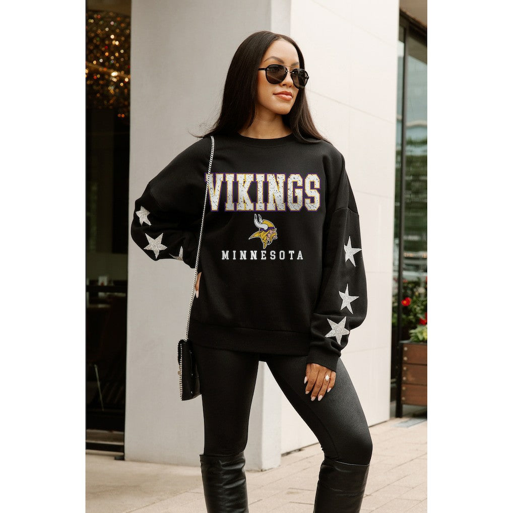 Minnesota Vikings Gameday Couture Women's Velocity Relaxed Rhinestone Pullover Sweatshirt | NFL Sale