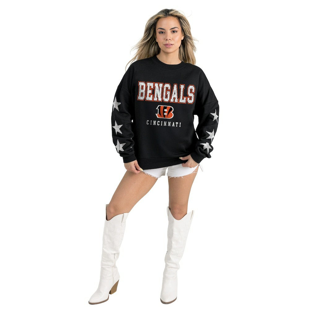 Cincinnati Bengals Gameday Couture Women's Velocity Relaxed Rhinestone Pullover Sweatshirt | NFL Hot
