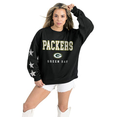Green Bay Packers Gameday Couture Women's Velocity Relaxed Rhinestone Pullover Sweatshirt | NFL On sale