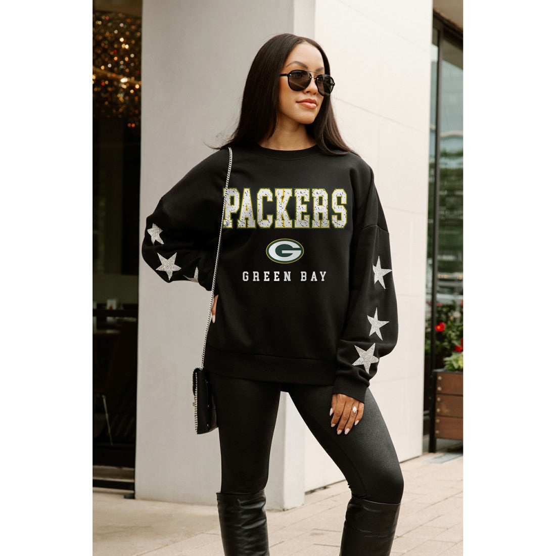 Green Bay Packers Gameday Couture Women's Velocity Relaxed Rhinestone Pullover Sweatshirt | NFL On sale