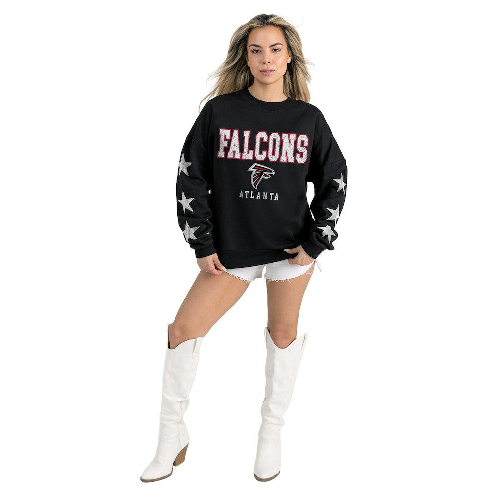 Atlanta Falcons Gameday Couture Women's Velocity Relaxed Rhinestone Pullover Sweatshirt | NFL US
