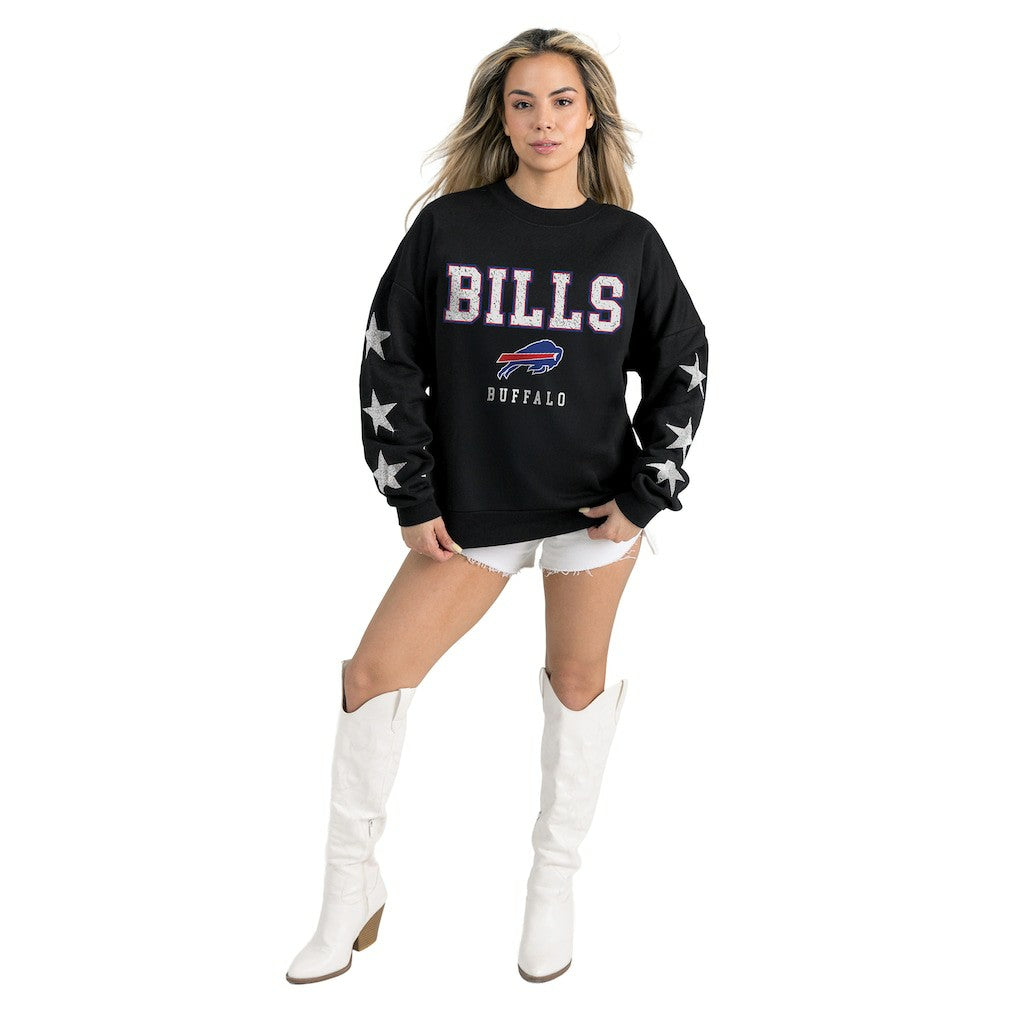 Buffalo Bills Gameday Couture Women's Velocity Relaxed Rhinestone Pullover Sweatshirt | NFL US