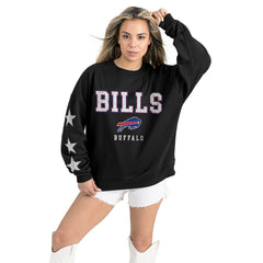 Buffalo Bills Gameday Couture Women's Velocity Relaxed Rhinestone Pullover Sweatshirt | NFL US