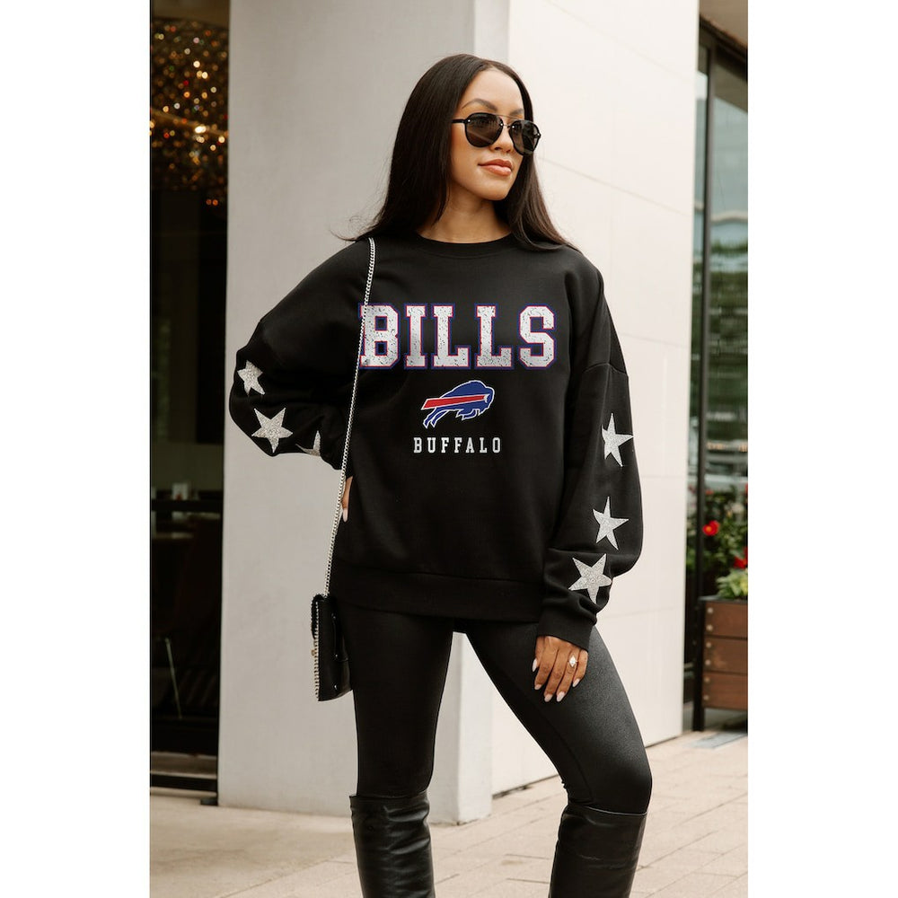 Buffalo Bills Gameday Couture Women's Velocity Relaxed Rhinestone Pullover Sweatshirt | NFL US