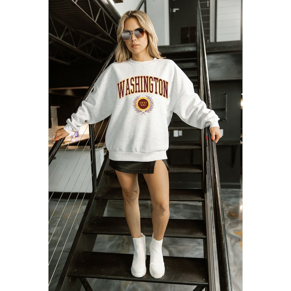Washington Commanders Gameday Couture Women's Traditional Logo Oversized Premium Fleece Pullover Sweatshirt | NFL Sale