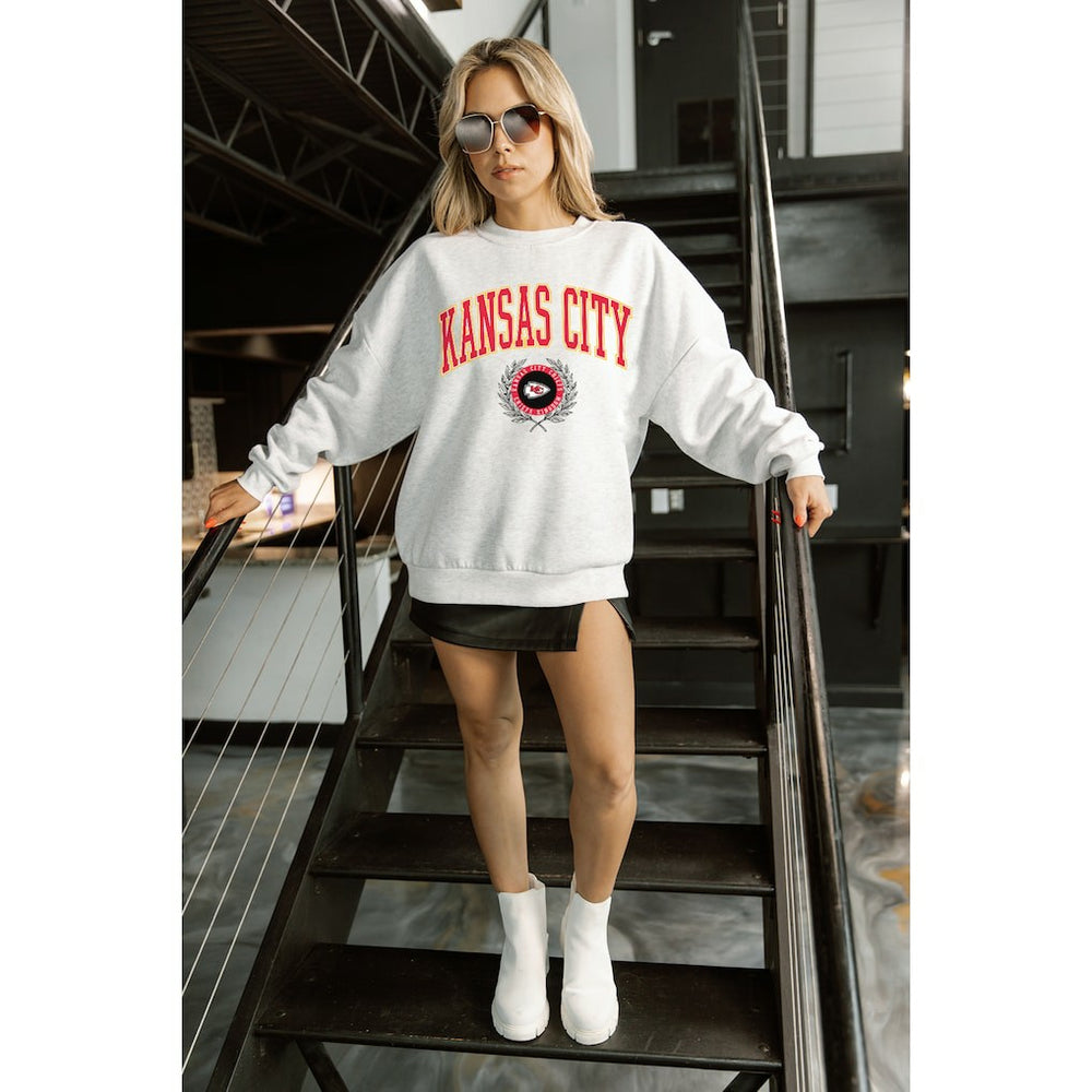 Kansas City Chiefs Gameday Couture Women's Traditional Logo Oversized Premium Fleece Pullover Sweatshirt | NFL Near me