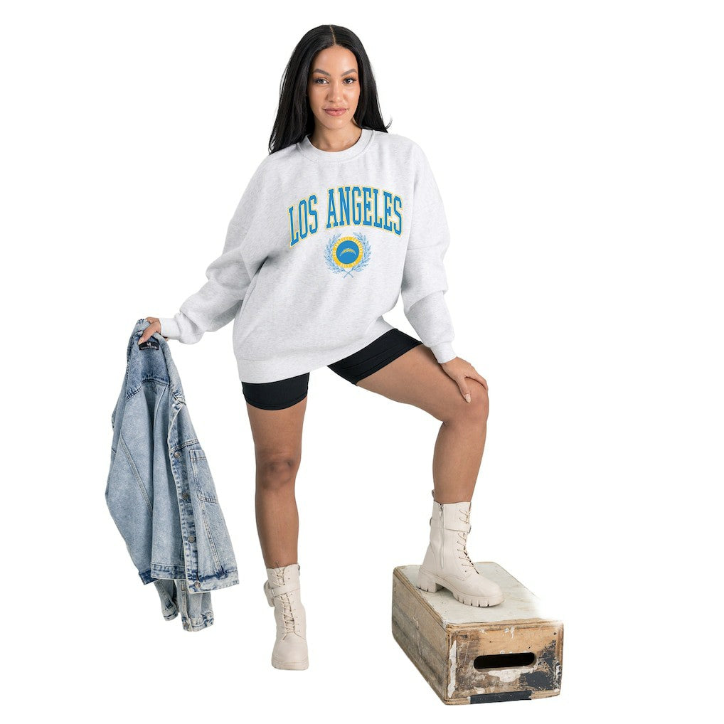 Los Angeles Chargers Gameday Couture Women's Traditional Logo Oversized Premium Fleece Pullover Sweatshirt | NFL Online