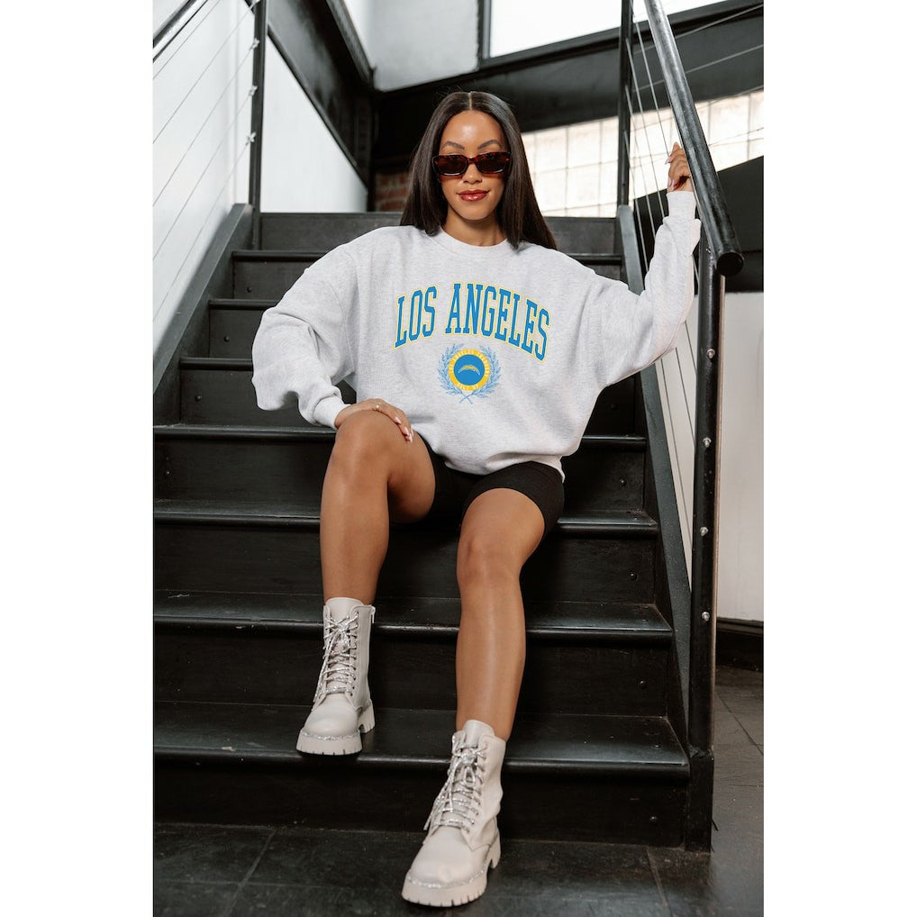 Los Angeles Chargers Gameday Couture Women's Traditional Logo Oversized Premium Fleece Pullover Sweatshirt | NFL Online