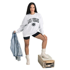 Las Vegas Raiders Gameday Couture Women's Traditional Logo Oversized Premium Fleece Pullover Sweatshirt | NFL Sale