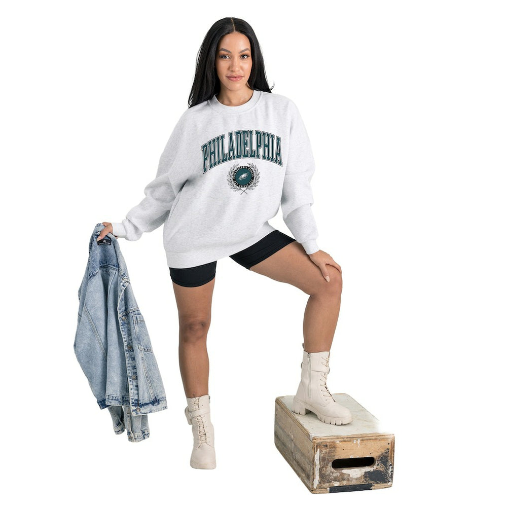 Philadelphia Eagles Gameday Couture Women's Traditional Logo Oversized Premium Fleece Pullover Sweatshirt | NFL Near me