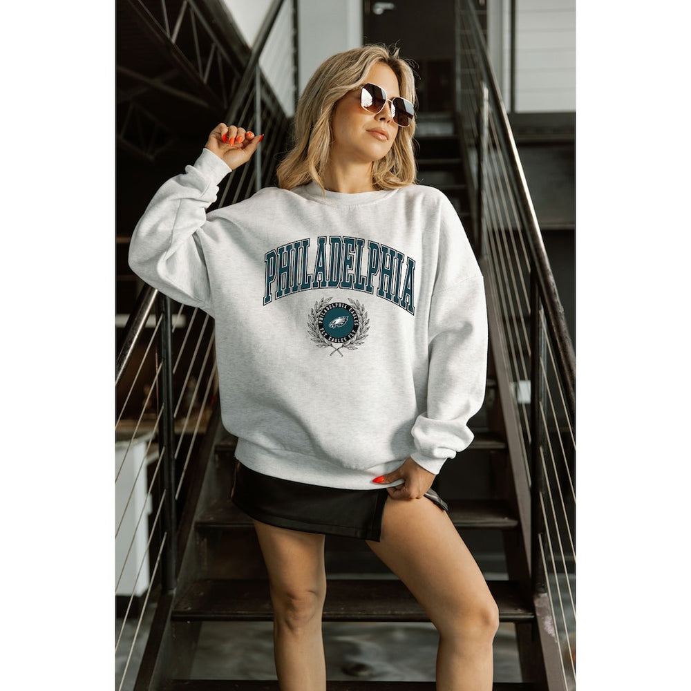 Philadelphia Eagles Gameday Couture Women's Traditional Logo Oversized Premium Fleece Pullover Sweatshirt | NFL Near me