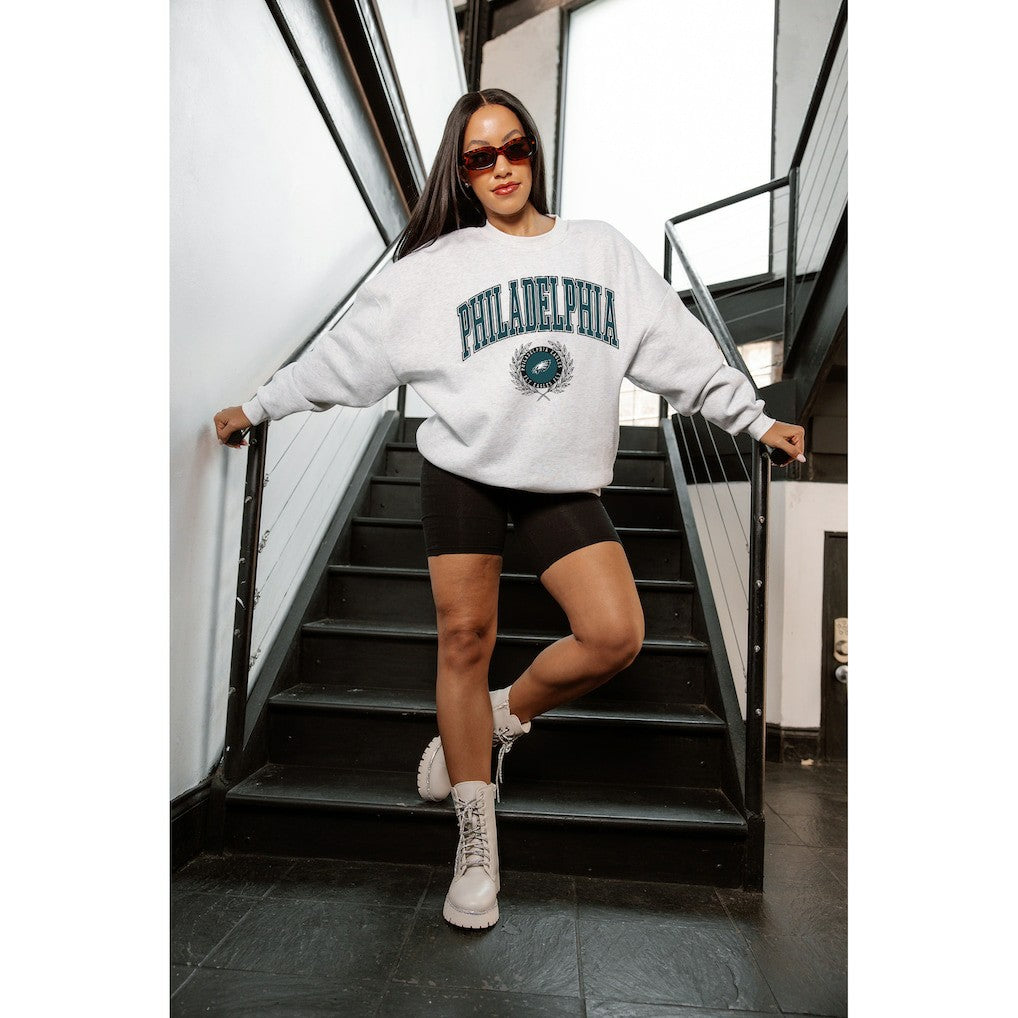 Philadelphia Eagles Gameday Couture Women's Traditional Logo Oversized Premium Fleece Pullover Sweatshirt | NFL Near me