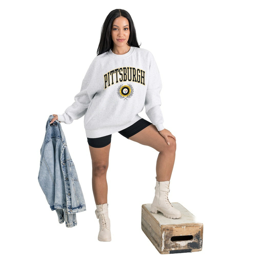 Pittsburgh Steelers Gameday Couture Women's Traditional Logo Oversized Premium Fleece Pullover Sweatshirt | NFL US
