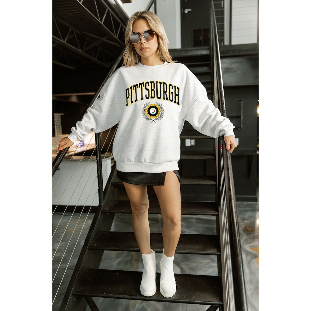 Pittsburgh Steelers Gameday Couture Women's Traditional Logo Oversized Premium Fleece Pullover Sweatshirt | NFL US