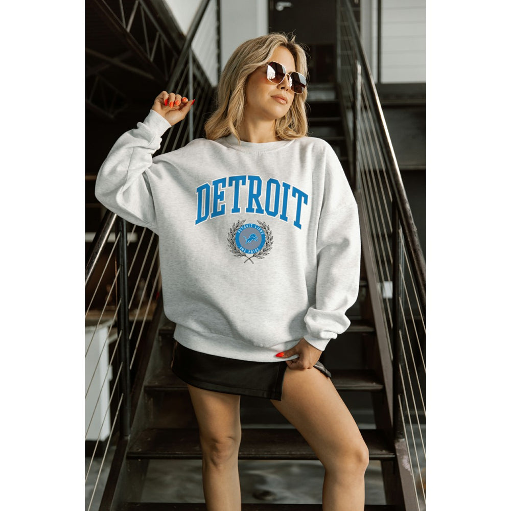 Detroit Lions Gameday Couture Women's Traditional Logo Oversized Premium Fleece Pullover Sweatshirt | NFL Online