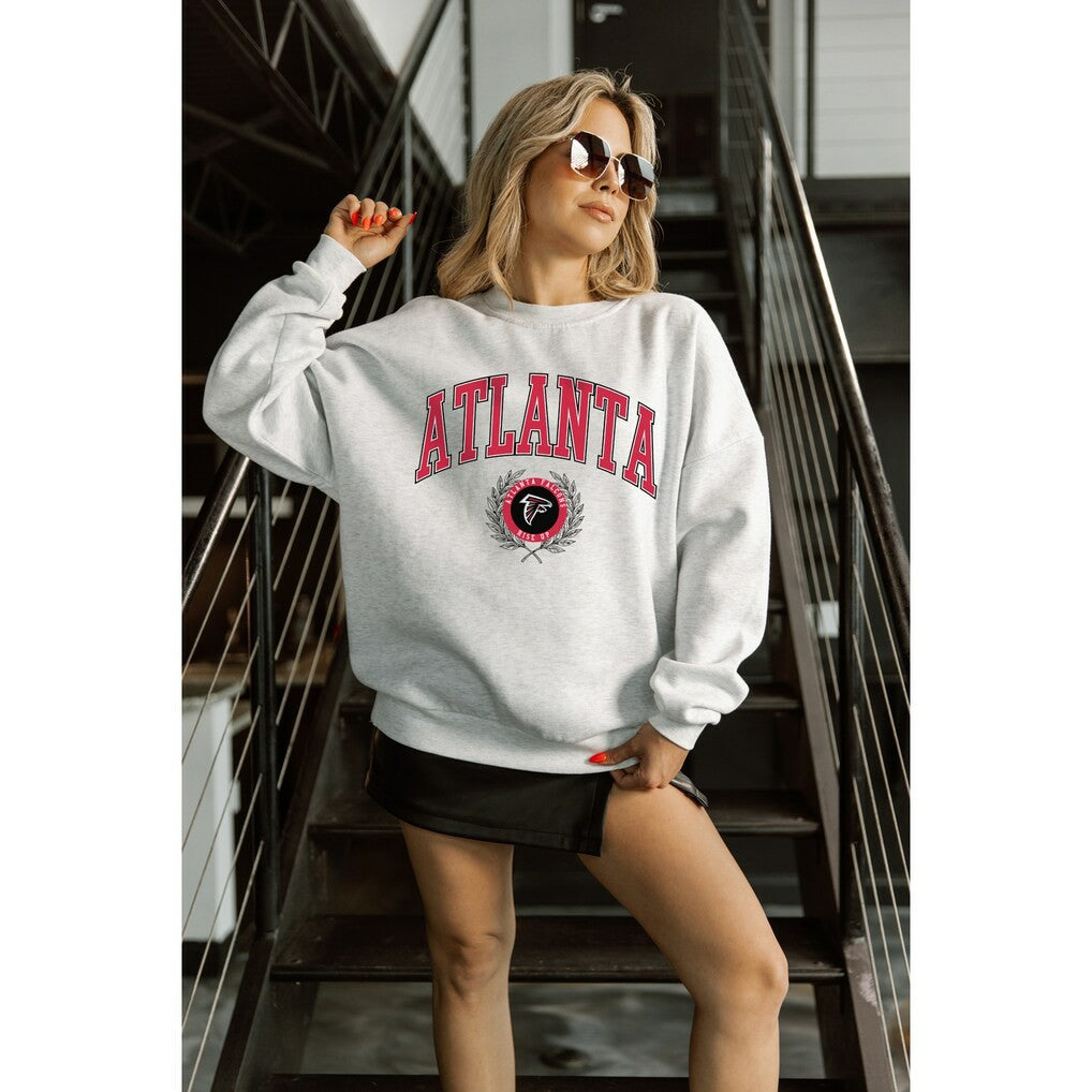 Atlanta Falcons Gameday Couture Women's Traditional Logo Oversized Premium Fleece Pullover Sweatshirt | NFL Sale