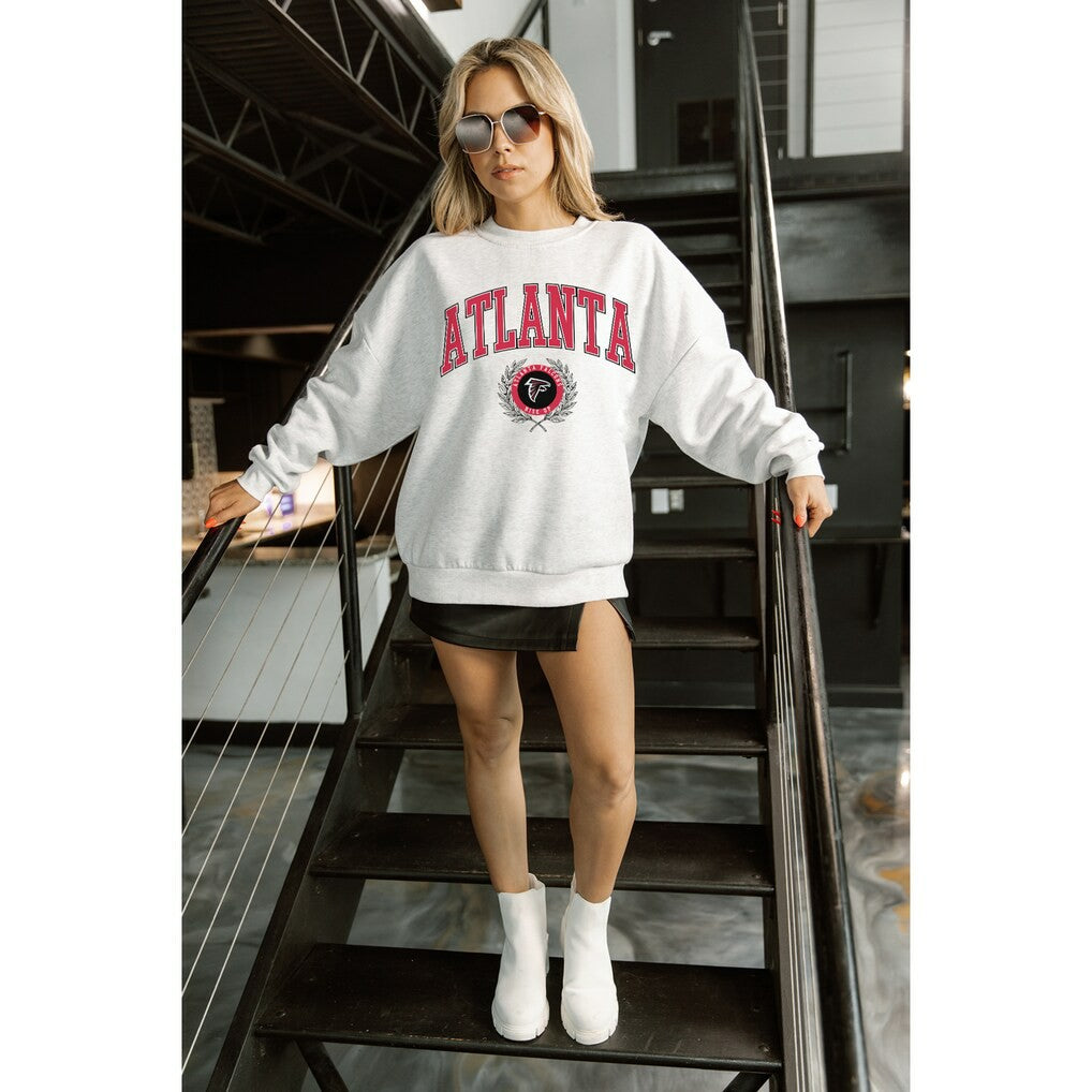 Atlanta Falcons Gameday Couture Women's Traditional Logo Oversized Premium Fleece Pullover Sweatshirt | NFL Sale