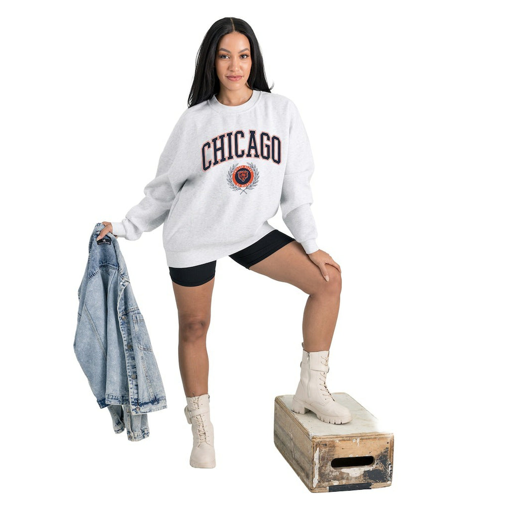 Chicago Bears Gameday Couture Women's Traditional Logo Oversized Premium Fleece Pullover Sweatshirt | NFL New