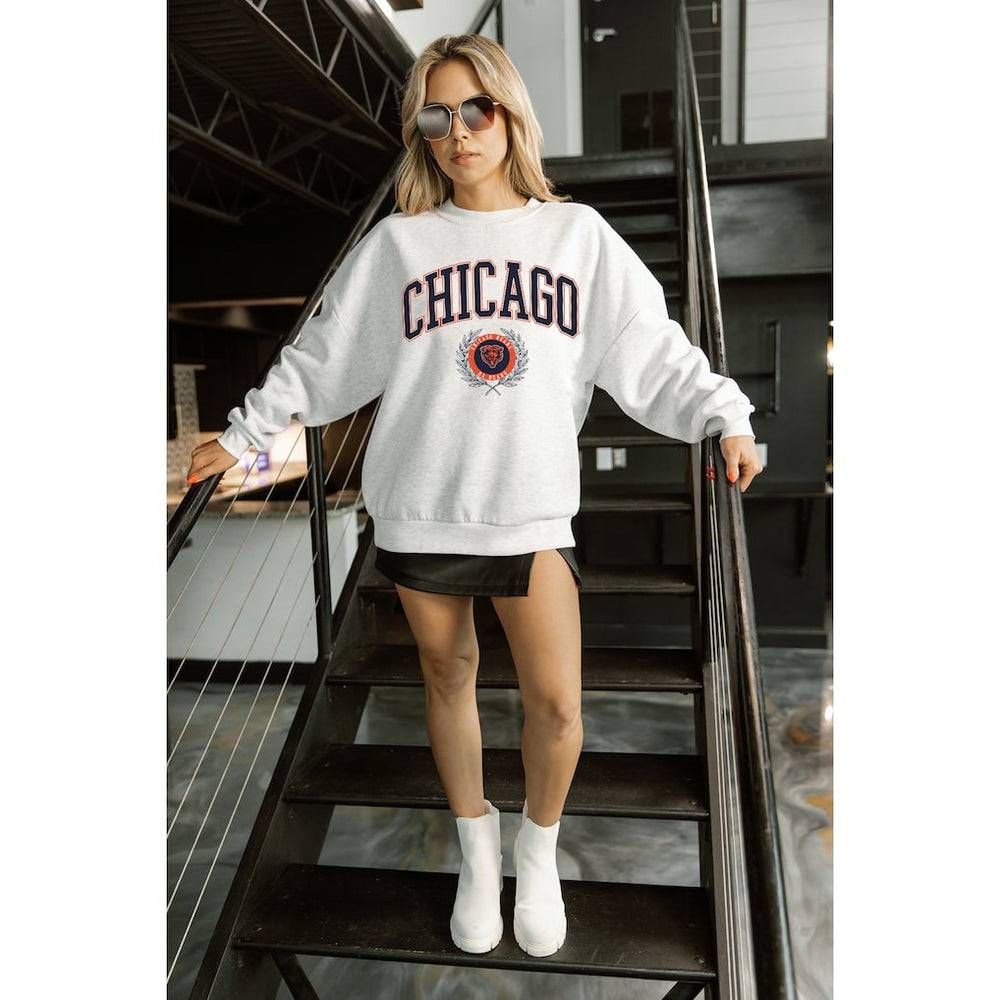 Chicago Bears Gameday Couture Women's Traditional Logo Oversized Premium Fleece Pullover Sweatshirt | NFL New