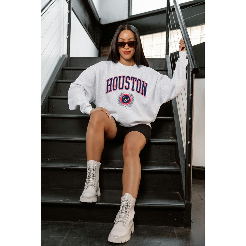 Houston Texans Gameday Couture Women's Traditional Logo Oversized Premium Fleece Pullover Sweatshirt | NFL New