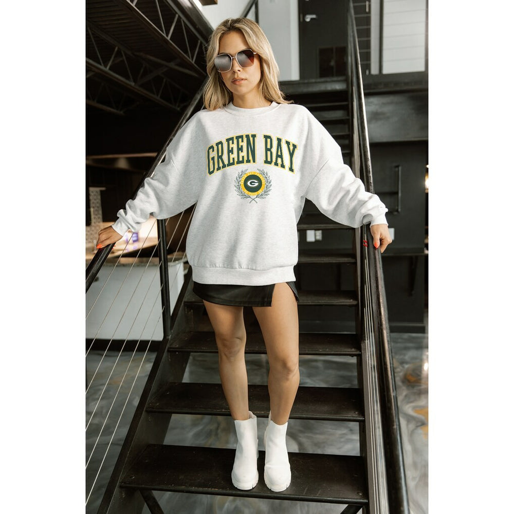 Green Bay Packers Gameday Couture Women's Traditional Logo Oversized Premium Fleece Pullover Sweatshirt | NFL US