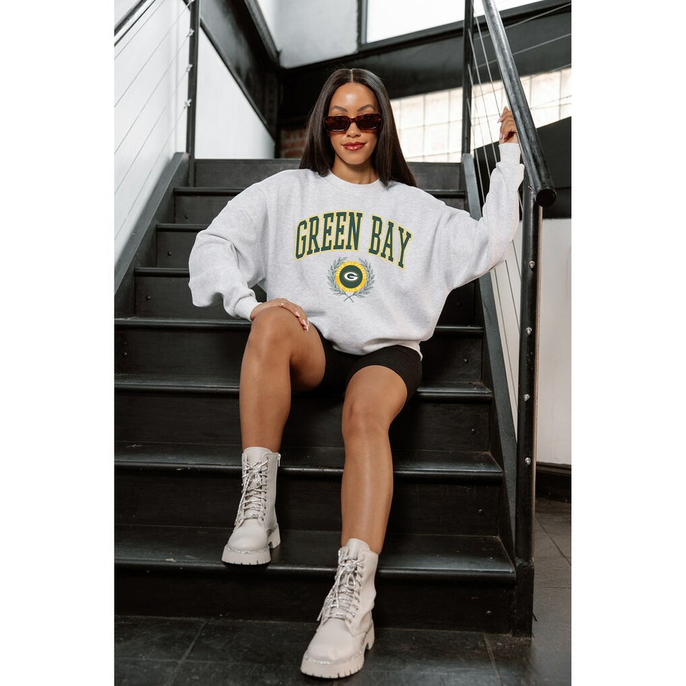 Green Bay Packers Gameday Couture Women's Traditional Logo Oversized Premium Fleece Pullover Sweatshirt | NFL US