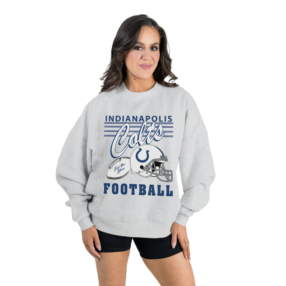 Indianapolis Colts Gameday Couture Women's Home Turf Oversized Premium Fleece Pullover Sweatshirt | NFL Discount