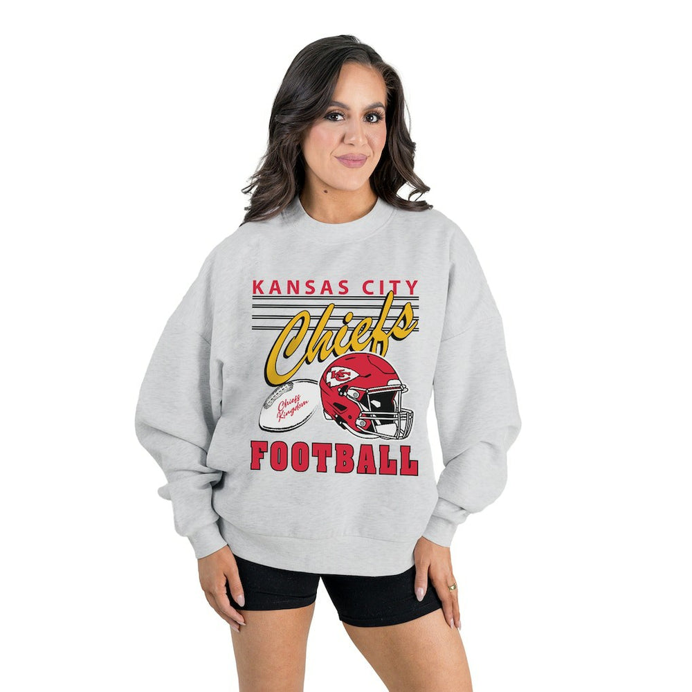 Kansas City Chiefs Gameday Couture Women's Home Turf Oversized Premium Fleece Pullover Sweatshirt | NFL New