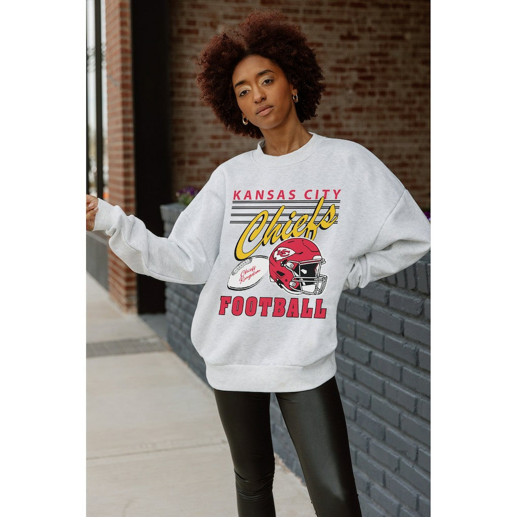 Kansas City Chiefs Gameday Couture Women's Home Turf Oversized Premium Fleece Pullover Sweatshirt | NFL New