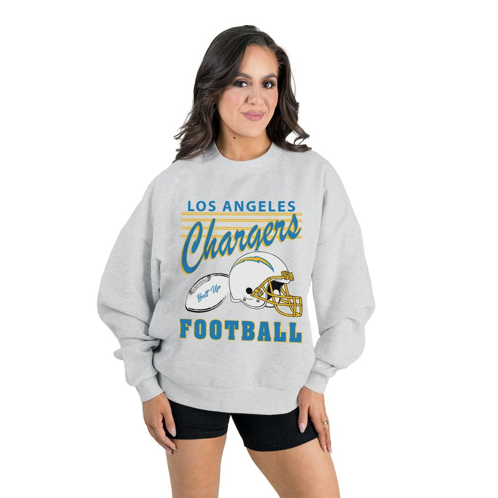 Los Angeles Chargers Gameday Couture Women's Home Turf Oversized Premium Fleece Pullover Sweatshirt | NFL Online