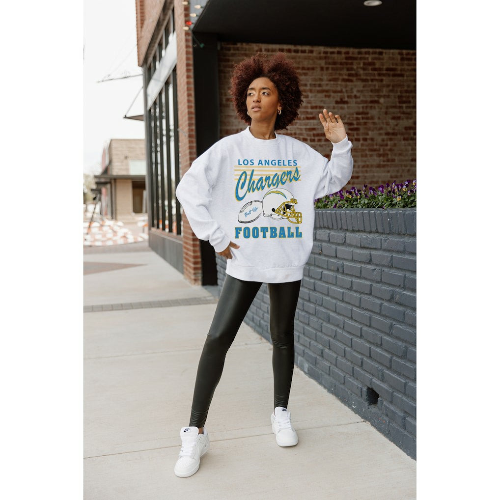 Los Angeles Chargers Gameday Couture Women's Home Turf Oversized Premium Fleece Pullover Sweatshirt | NFL Online