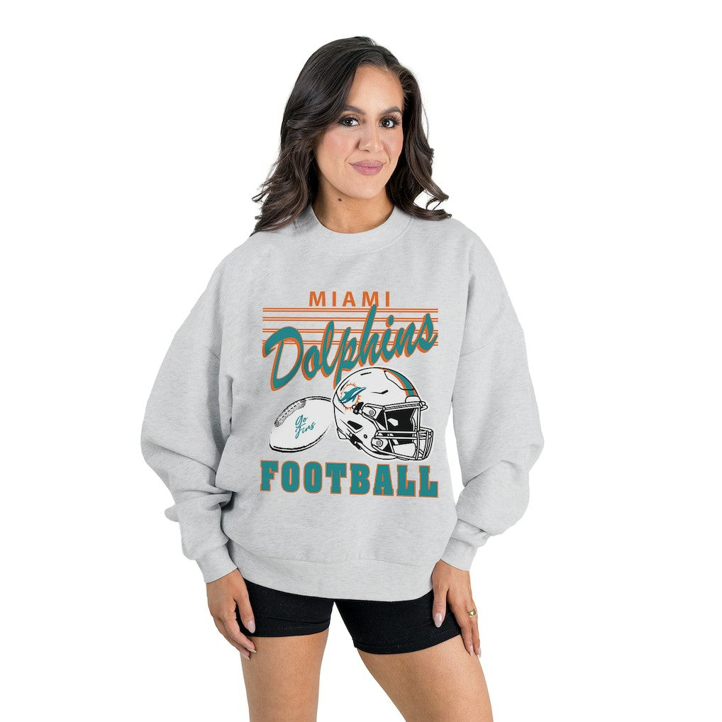 Miami Dolphins Gameday Couture Women's Home Turf Oversized Premium Fleece Pullover Sweatshirt | NFL On sale