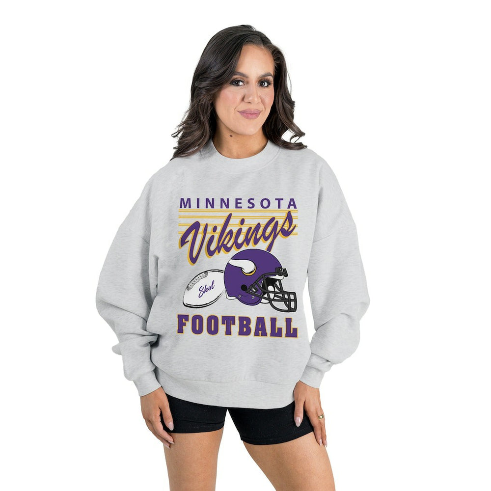 Minnesota Vikings Gameday Couture Women's Home Turf Oversized Premium Fleece Pullover Sweatshirt | NFL US