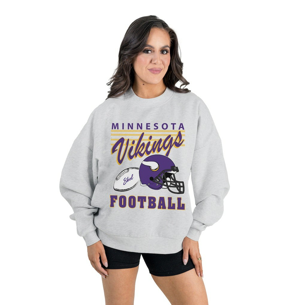 Minnesota Vikings Gameday Couture Women's Home Turf Oversized Premium Fleece Pullover Sweatshirt | NFL US