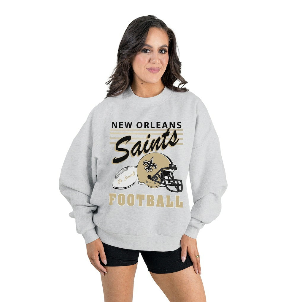 New Orleans Saints Gameday Couture Women's Home Turf Oversized Premium Fleece Pullover Sweatshirt | NFL On sale