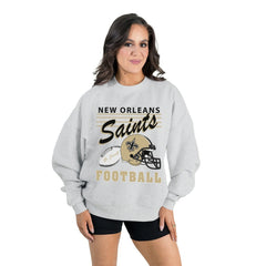 New Orleans Saints Gameday Couture Women's Home Turf Oversized Premium Fleece Pullover Sweatshirt | NFL On sale