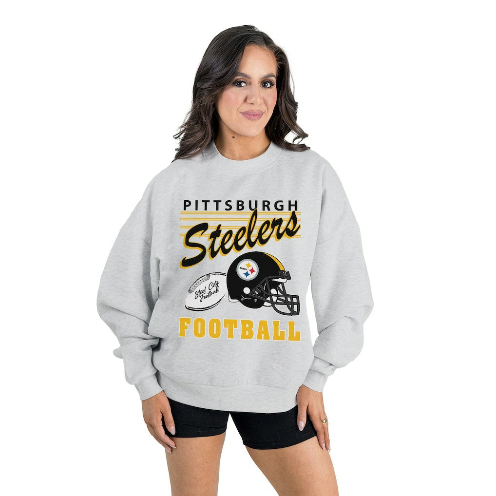 Pittsburgh Steelers Gameday Couture Women's Home Turf Oversized Premium Fleece Pullover Sweatshirt | NFL On sale