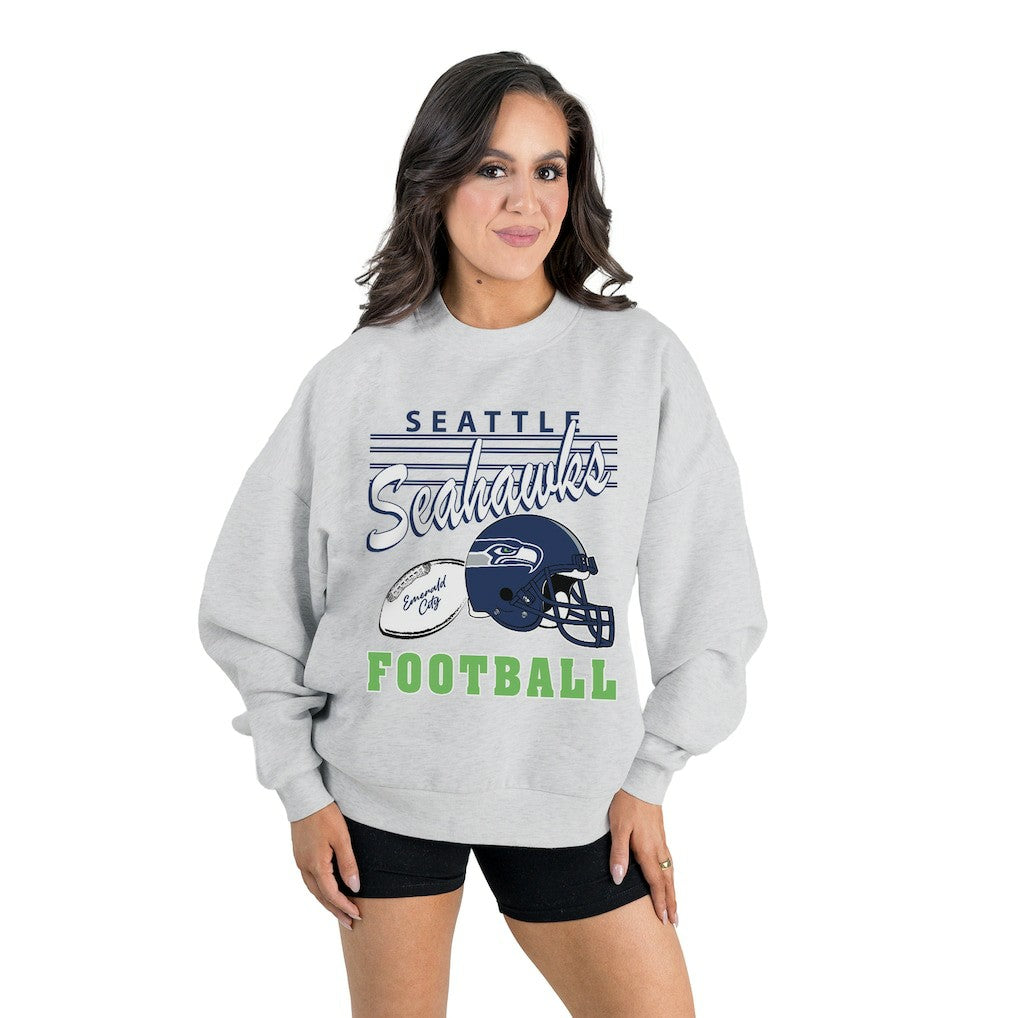 Seattle Seahawks Gameday Couture Women's Home Turf Oversized Premium Fleece Pullover Sweatshirt | NFL Hot