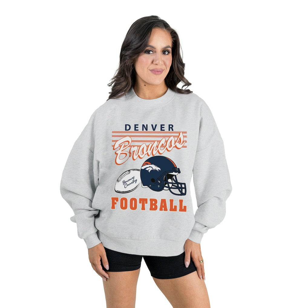 Denver Broncos Gameday Couture Women's Home Turf Oversized Premium Fleece Pullover Sweatshirt | NFL Discount