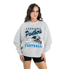 Carolina Panthers Gameday Couture Women's Home Turf Oversized Premium Fleece Pullover Sweatshirt | NFL Outlet