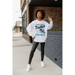 Carolina Panthers Gameday Couture Women's Home Turf Oversized Premium Fleece Pullover Sweatshirt | NFL Outlet