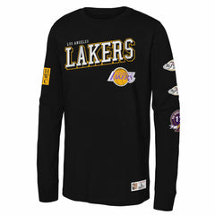Black Los Angeles Lakers Youth Hardwood Classics Training Camp Long Sleeve T-Shirt | NBA