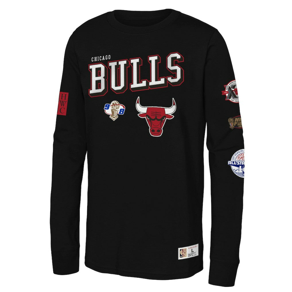Black Chicago Bulls Youth Hardwood Classics Training Camp Long Sleeve T-Shirt sale | NBA