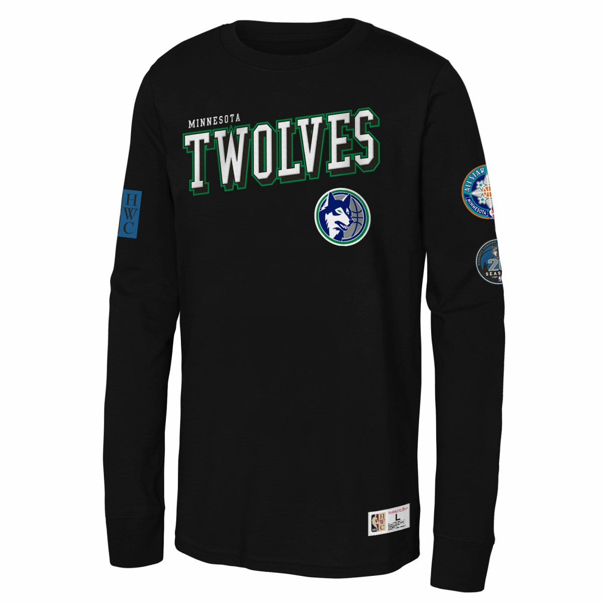 Black Minnesota Timberwolves Youth Hardwood Classics Training Camp Long Sleeve T-Shirt | NBA