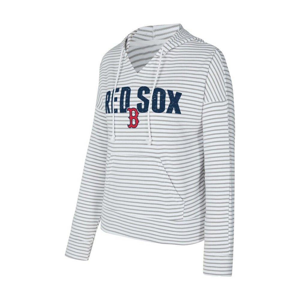Boston Red Sox Concepts Sport Women's Liftoff Striped V-Neck Hoodie - MLB Hoodies