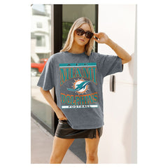 Miami Dolphins Gameday Couture Women's Oversized Classic Grind Washed T-Shirt | NFL Sale