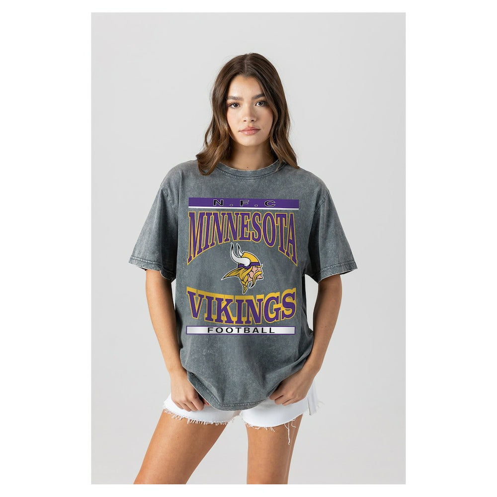 Minnesota Vikings Gameday Couture Women's Oversized Classic Grind Washed T-Shirt | NFL On sale