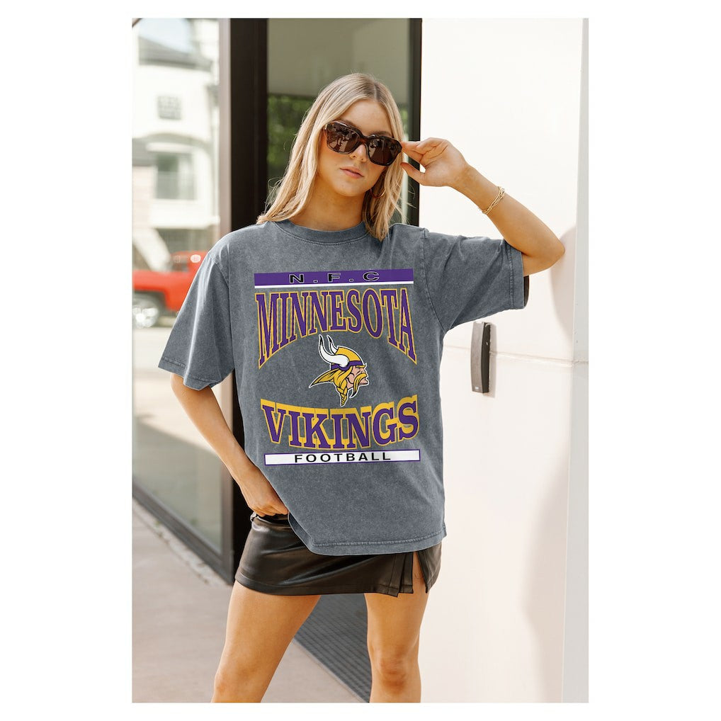 Minnesota Vikings Gameday Couture Women's Oversized Classic Grind Washed T-Shirt | NFL On sale