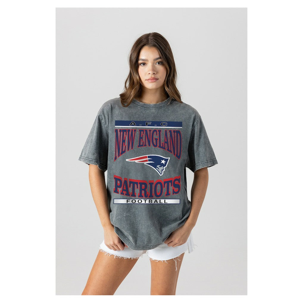 New England Patriots Gameday Couture Women's Oversized Classic Grind Washed T-Shirt | NFL On sale