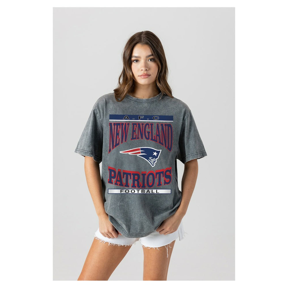 New England Patriots Gameday Couture Women's Oversized Classic Grind Washed T-Shirt | NFL On sale
